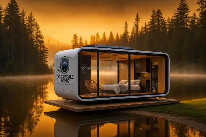 Modular 7 de lujo prefabricado de acero inteligente pequeño espacio cápsula hogar prefabricado habitación cápsula hotel casa cápsula exterior 5
