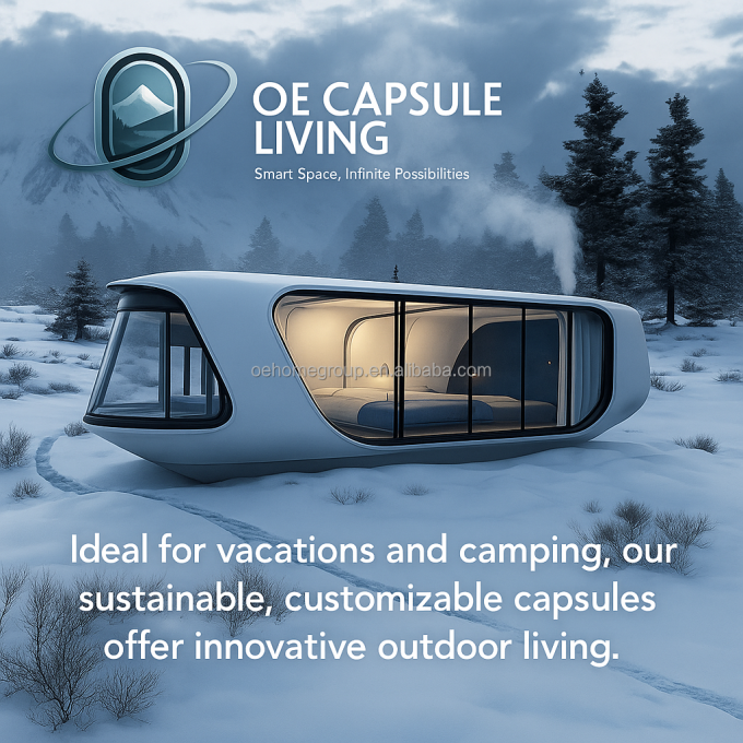 Sistema inteligente al aire libre Camping Casa de cabaña Casa móvil Espacio para el hogar Espacio prefabricado Capsula de habitación 2