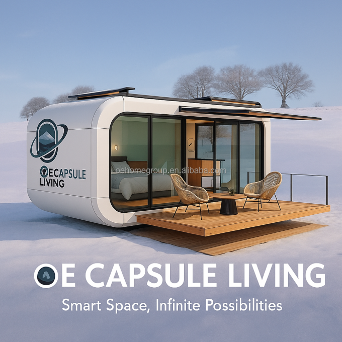Sistema inteligente al aire libre Camping Casa de cabaña Casa móvil Espacio para el hogar Espacio prefabricado Capsula de habitación 7