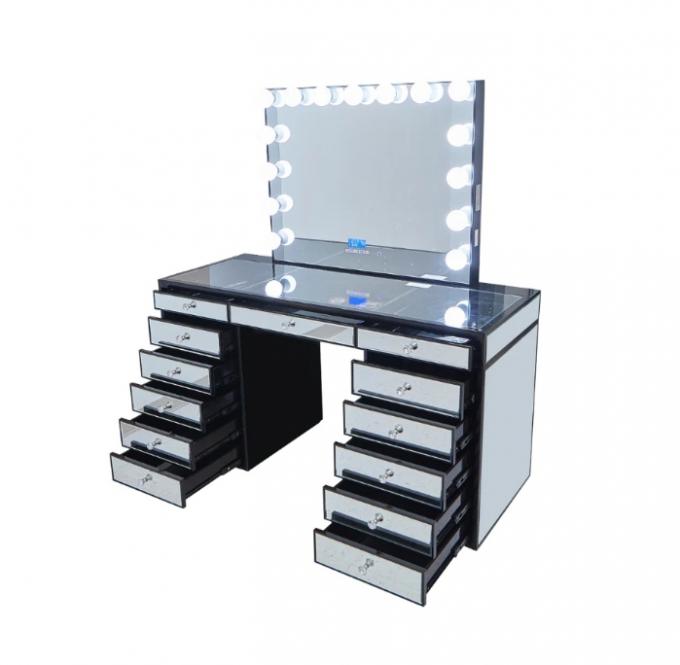 Mesa de vestidor Espejo Maquillaje Artista Mesa Moderno Almacenamiento de dormitorio Maquillaje Mesa de vanidad 22
