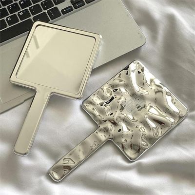 10.5*19*1cm Logotipo personalizado Espejo portátil para maquillaje diario en forma cuadrada de plata