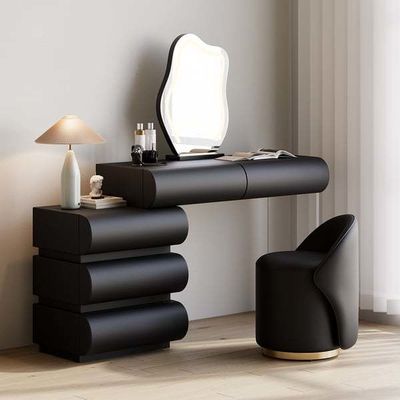 Comedor de mesa de maquillaje flotante de madera con espejo led dormitorio