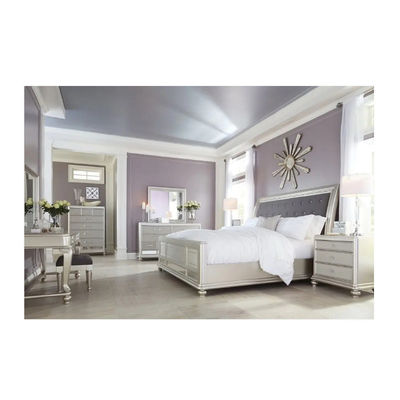 Conjunto de dormitorio de espejo de ODM King Plataforma de tamaño completo Muebles de cama para el hogar