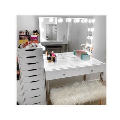 RoHS LED Hollywood Espejo Mesa de vestir Mesa ajustable