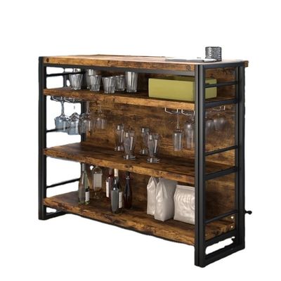 Gabinete de estilo de diseño moderno para exhibición de vino y licores en la organización de la sala de estar