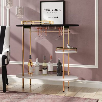 ODM Oro Negro Carro de bebidas rodante para cocina