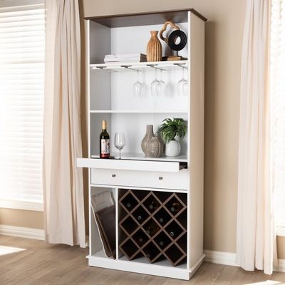 Cuarto de la cocina Estantes de vinos Armarios de bar con estante de madera y vidrio