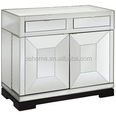 Cabinet de buffet de cristal de dos puertas moderno con barra rodante OEM