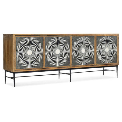 Gabinete de TV de costado de madera contemporáneo de 4 puertas marrón