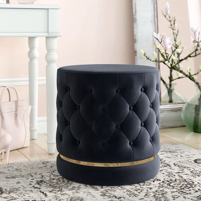 Sillón de plástico de madera redonda del taburete otomano Sillón de silla Pouf