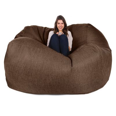 Silla de salón con bolsas de frijoles gigantes de 7 pies de altura de tela de piel falsa suave de EPS