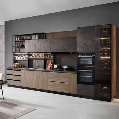 Armoires de cocina prefabricados con tablero de melamina Muebles de pared