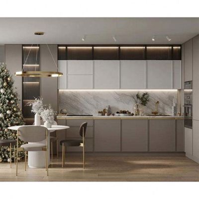 Armoires de cocina acrílicos y modulares ensamblados Carcasa de melamina