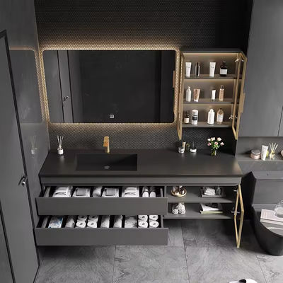 Unidad de lavabo flotante de baño y lavabo de baño montada en la pared