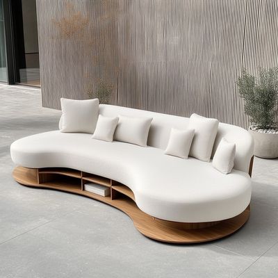 Sofá de terciopelo italiano de tela de ocio Conjunto de sofá curvo moderno Sofá único de sala de estar para salón moderno