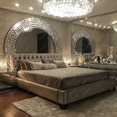 Muebles para el hogar ajustable Cuadro de plata dormitorio Espejo cama King Size Led Muebles Espejo Para el dormitorio del apartamento