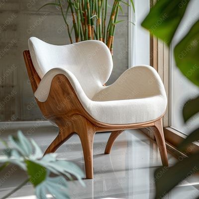 Muebles para el hogar, sillón de lujo italiano y ligero, sala de estar, sillón con estructura de madera maciza, sillón con patas de roble y tapizado de lino, sofá individual
