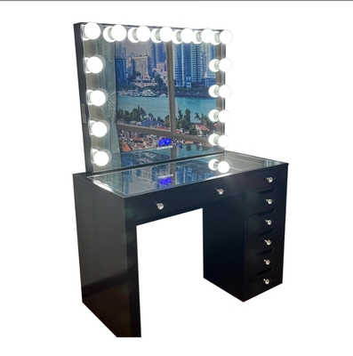 Estancia en EE.UU. vestidores de dormitorio maquillaje mesa vestidora escritorio con espejo chica cosmética vanidad