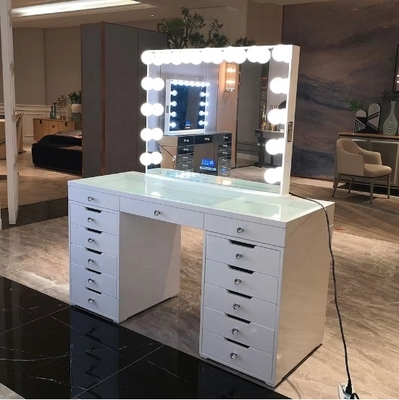 Espejo de maquillaje de vanidad con luces Espejo cosmético con 15 bombillas LED apagables