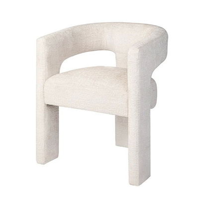 Silla de acento Sherpa de madera blanca ecológica para el comedor