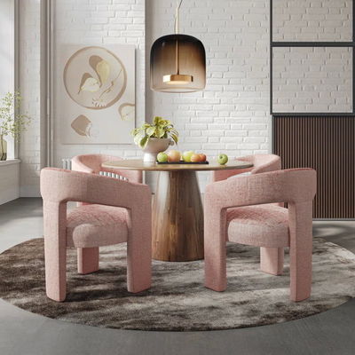 Modernos juegos de comedor redondo para 6 personas con sillas de madera