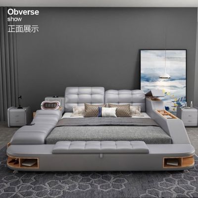 Cuero Luxury Bedroom Sets Tufted Cama tapizada Diseño moderno