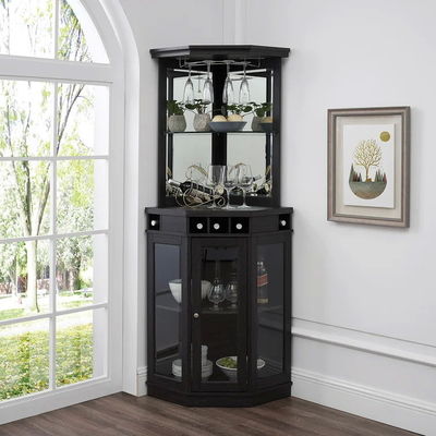 Bar Moderno de Esquina Wine Rack Gabinete Contador de madera OEM