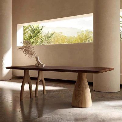 Rectángulo de madera de roble sólido Sala de comedor Mesa de 8 asientos ODM