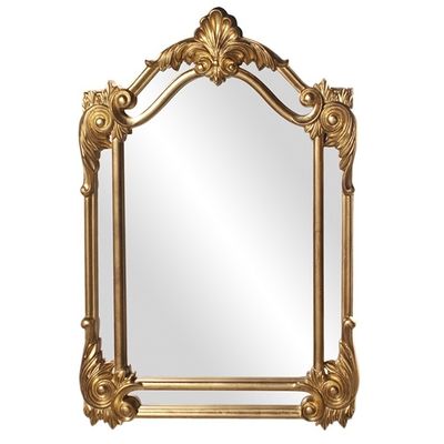 Espejo de pared arqueado de latón antiguo de gran tamaño redondo de 100 cm