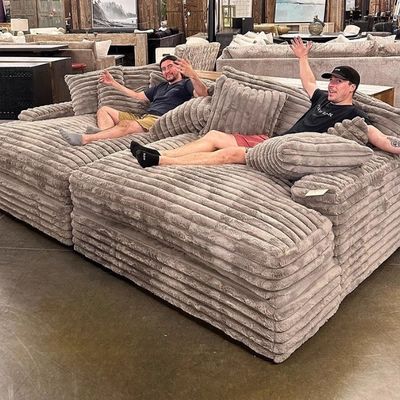 Sofá seccional moderno de tela de pana con chaise longue, sofá cama para cine, entrega a domicilio, para sala de estar contemporánea