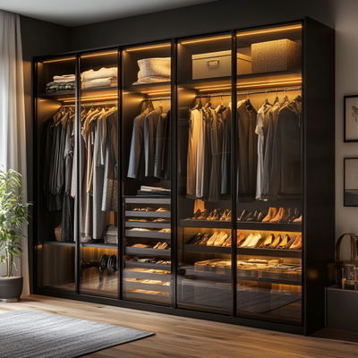 Muebles de armario de madera extensibles para diseño de dormitorio moderno en Foshan