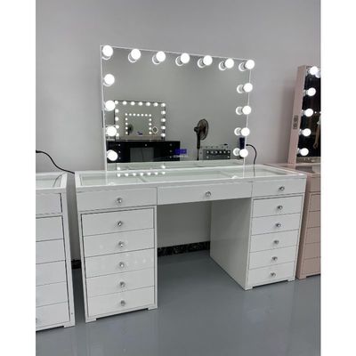 Y Embalaje de vestidora moderna mesa con luz espejo dormitorio vestidora maquillaje escritorio espejos Led conjunto cajones vestidores
