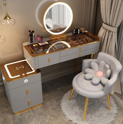 Muebles Inteligentes Modernos Simples Multifuncionales Tocador Princesa Gabinete Lateral Tocador con Espejo Silla Mesa Inteligente