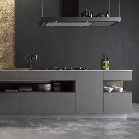 Tableros de melamina armarios de cocina prefabricados unidades de vidrio modular 0