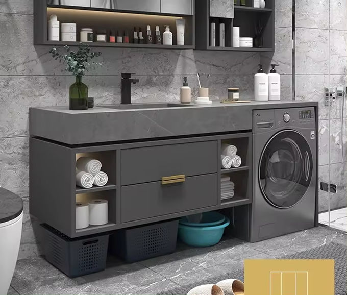 Modernos 48 pulgadas de baño combinación de lavadero de lavar 1