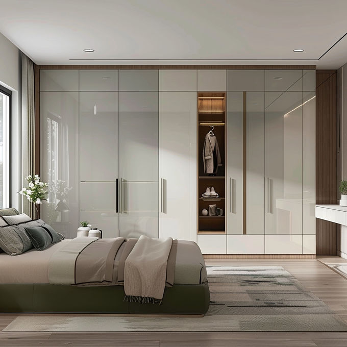 Color personalizado Ropa moderna Armario de madera maciza Construir armario para el hogar Muebles económicos 1
