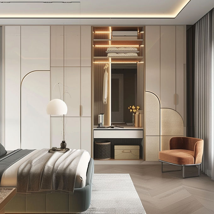 Muebles de dormitorio modernos económicos Armario con almacenamiento en el armario Muebles de armario 0