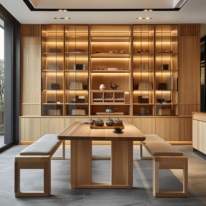 Melamina Laca de madera sólida Construir armario de armario elegante Solución de almacenamiento para el hogar. 0